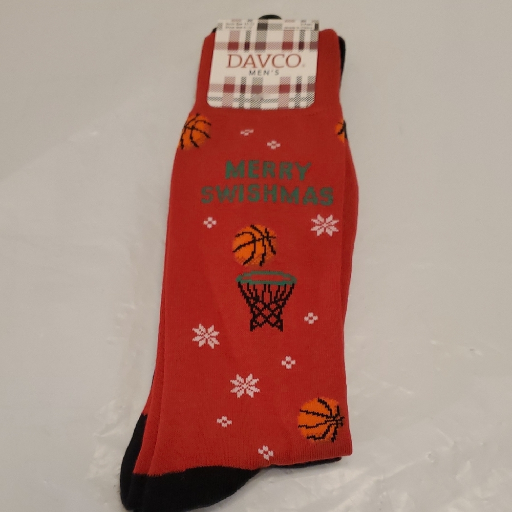🎁DAVCO 2 Pair Men's Christmas Basketball Socks
